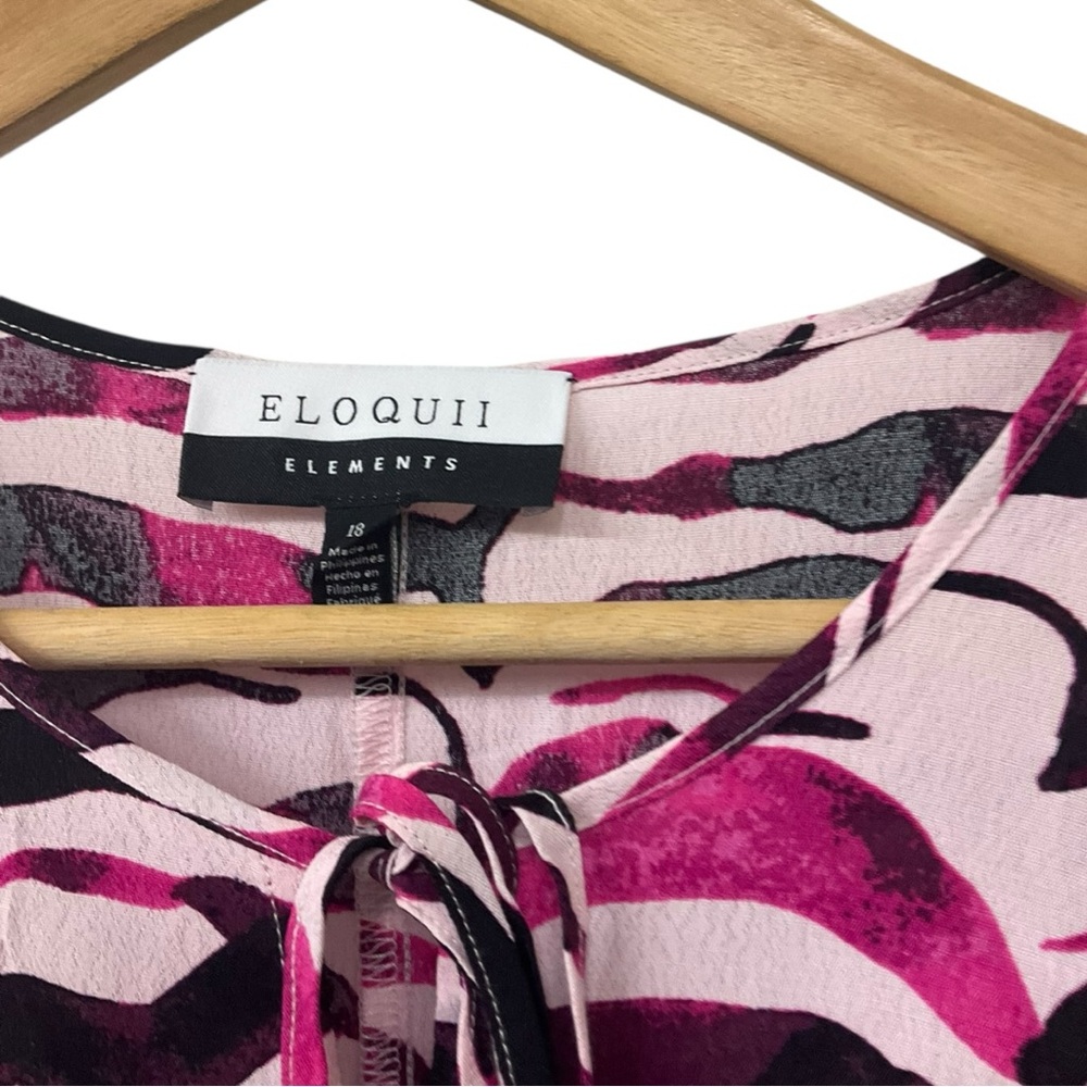 ELOQUII Poet Long Balloon Sleeve Smocked Waist Maxi Dress 18 - Picture 4 of 7